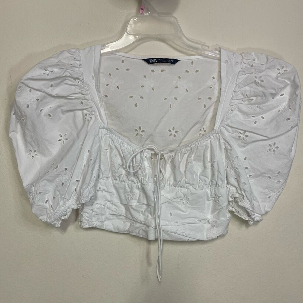 (A3)Zara Top with openwork embroidery from, size M - Picture 7 of 16